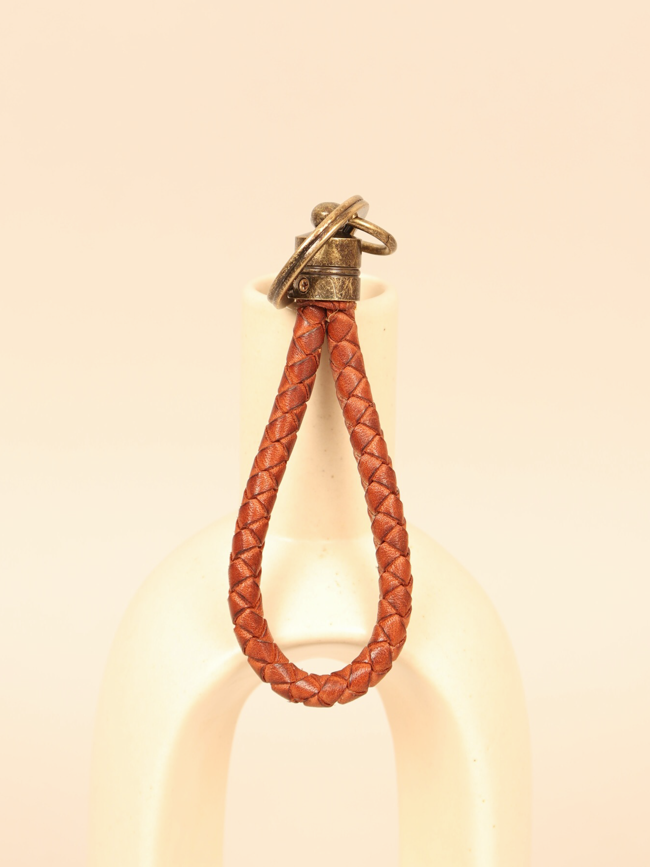 Braided Leather Keychain