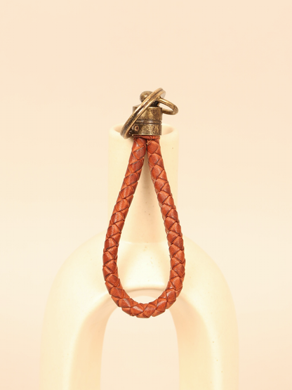 Braided Leather Keychain