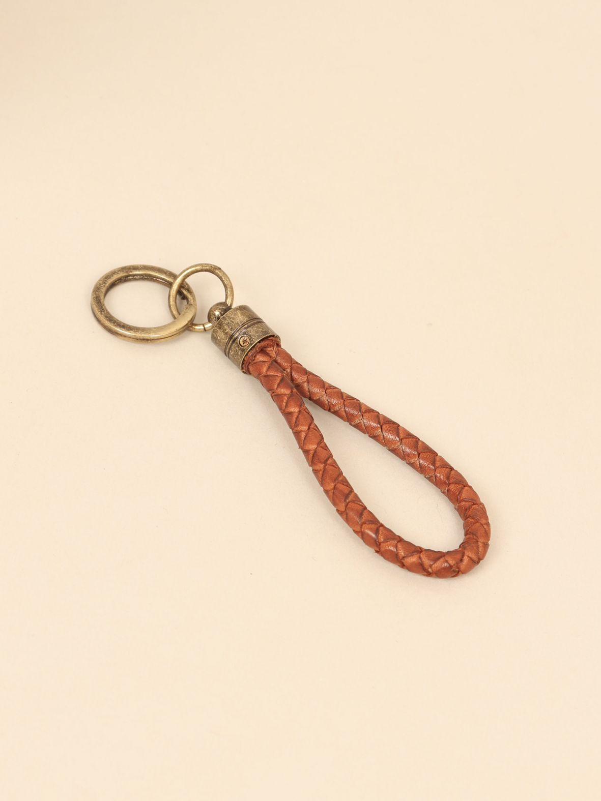 Braided Leather Keychain