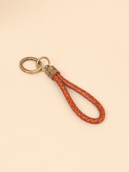 Braided Leather Keychain
