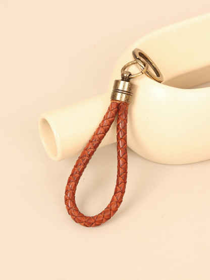 Braided Leather Keychain