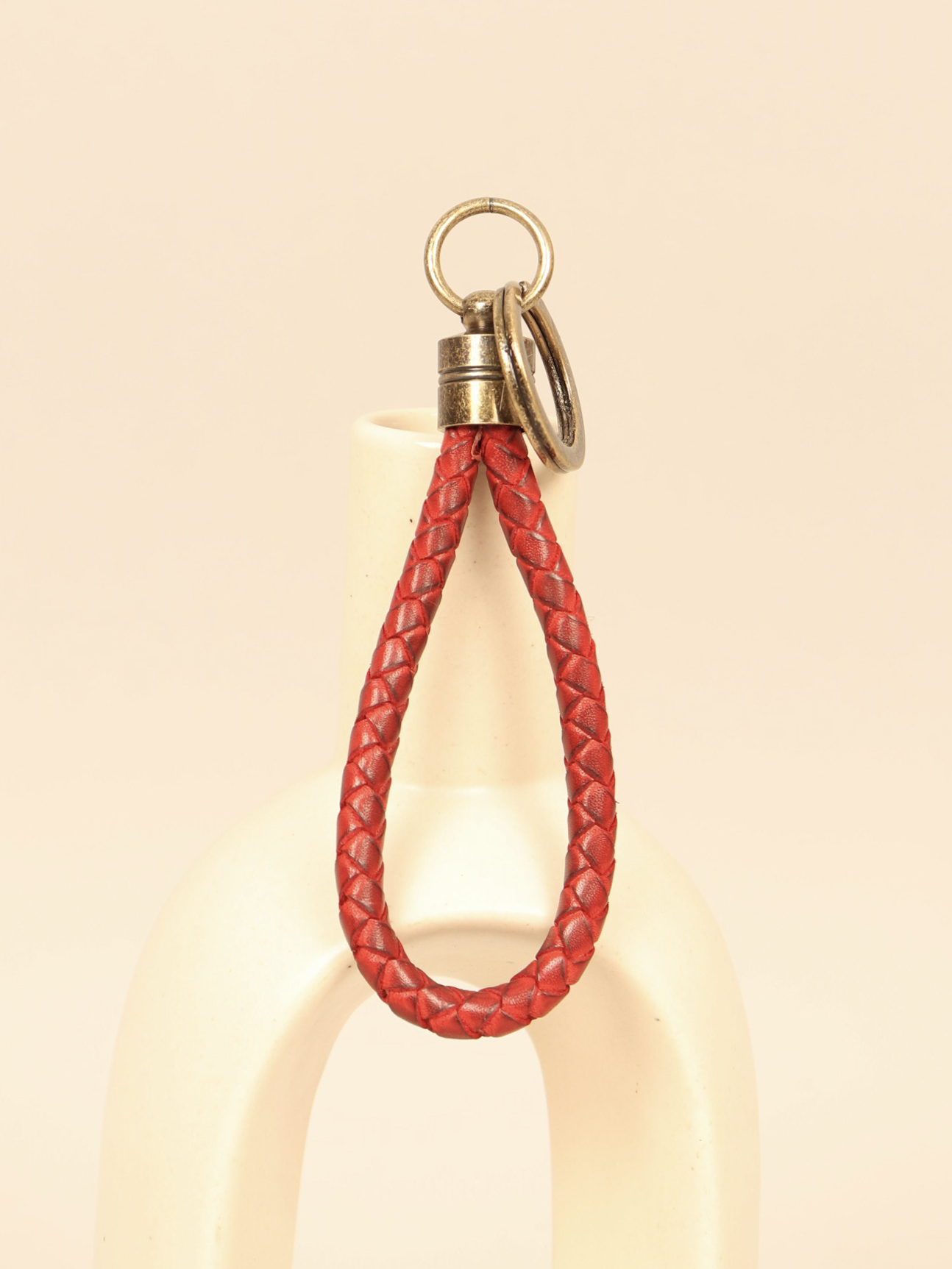 Braided Leather Keychain