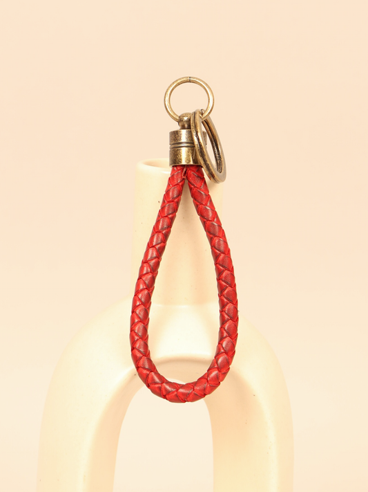Braided Leather Keychain