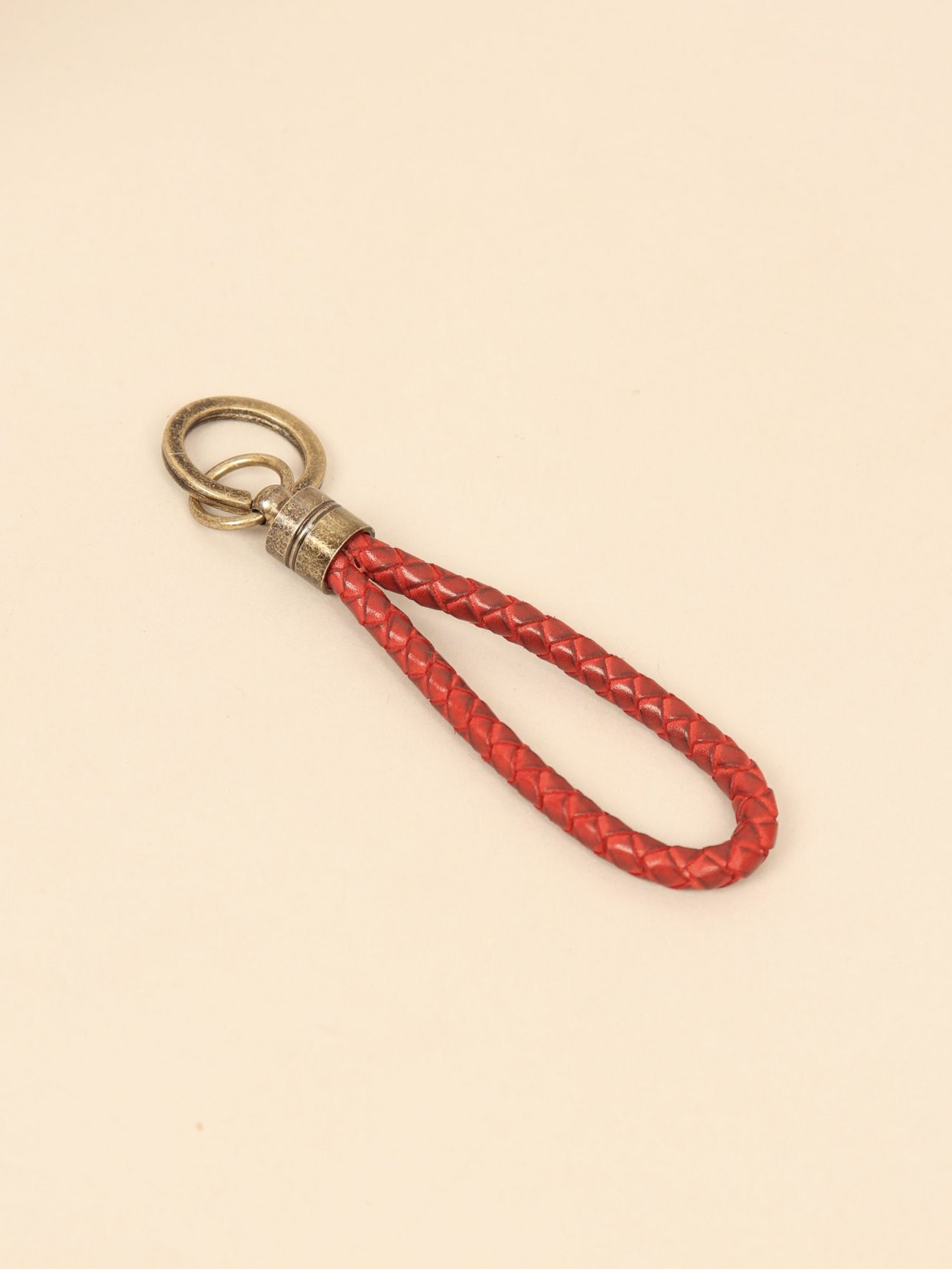 Braided Leather Keychain