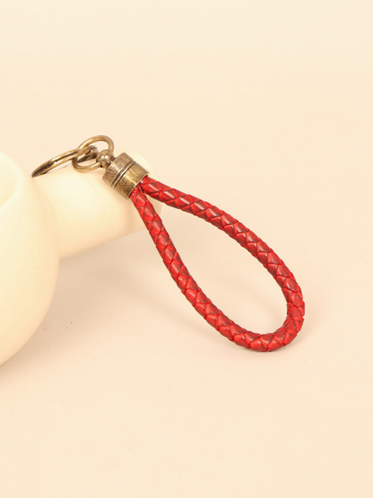 Braided Leather Keychain