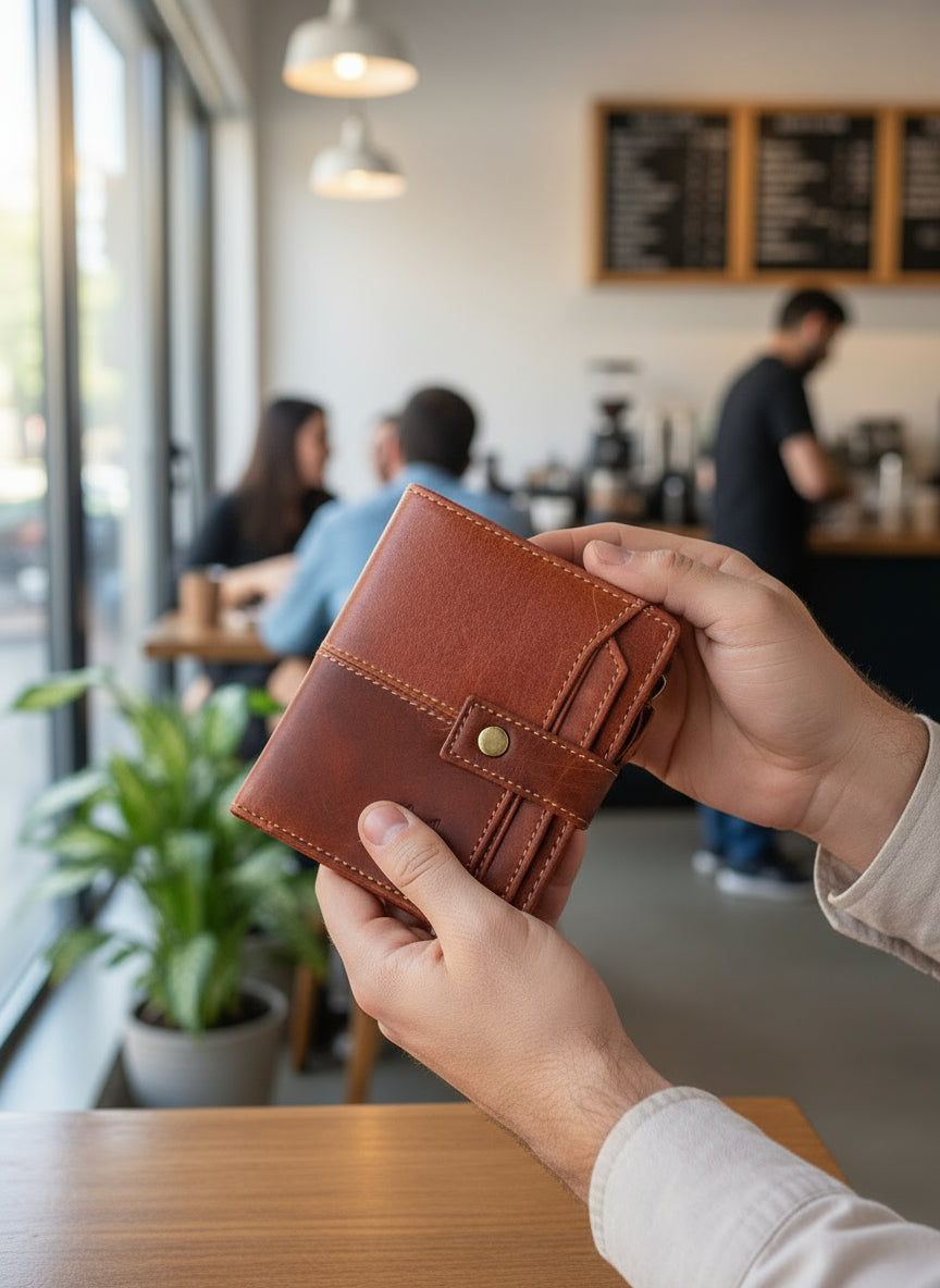 leather book wallet