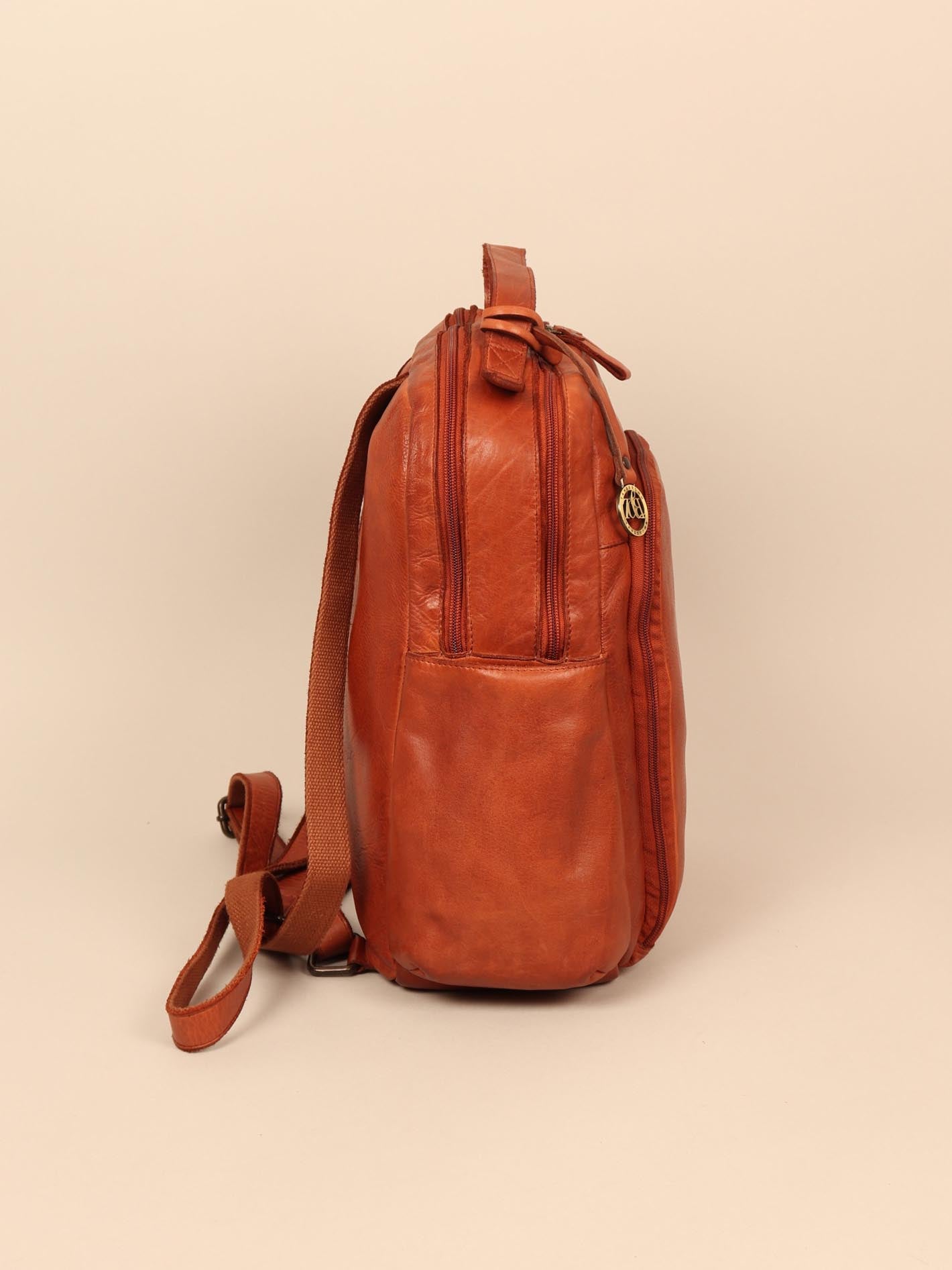 leather laptop backpack