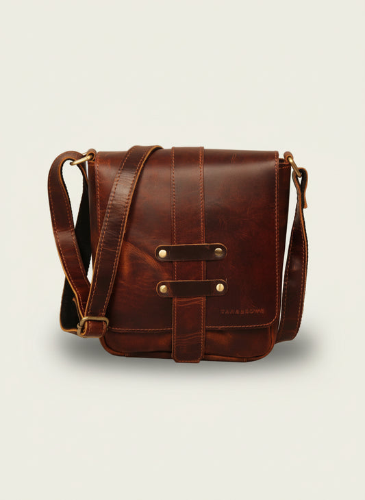 vintage leather messenger bag