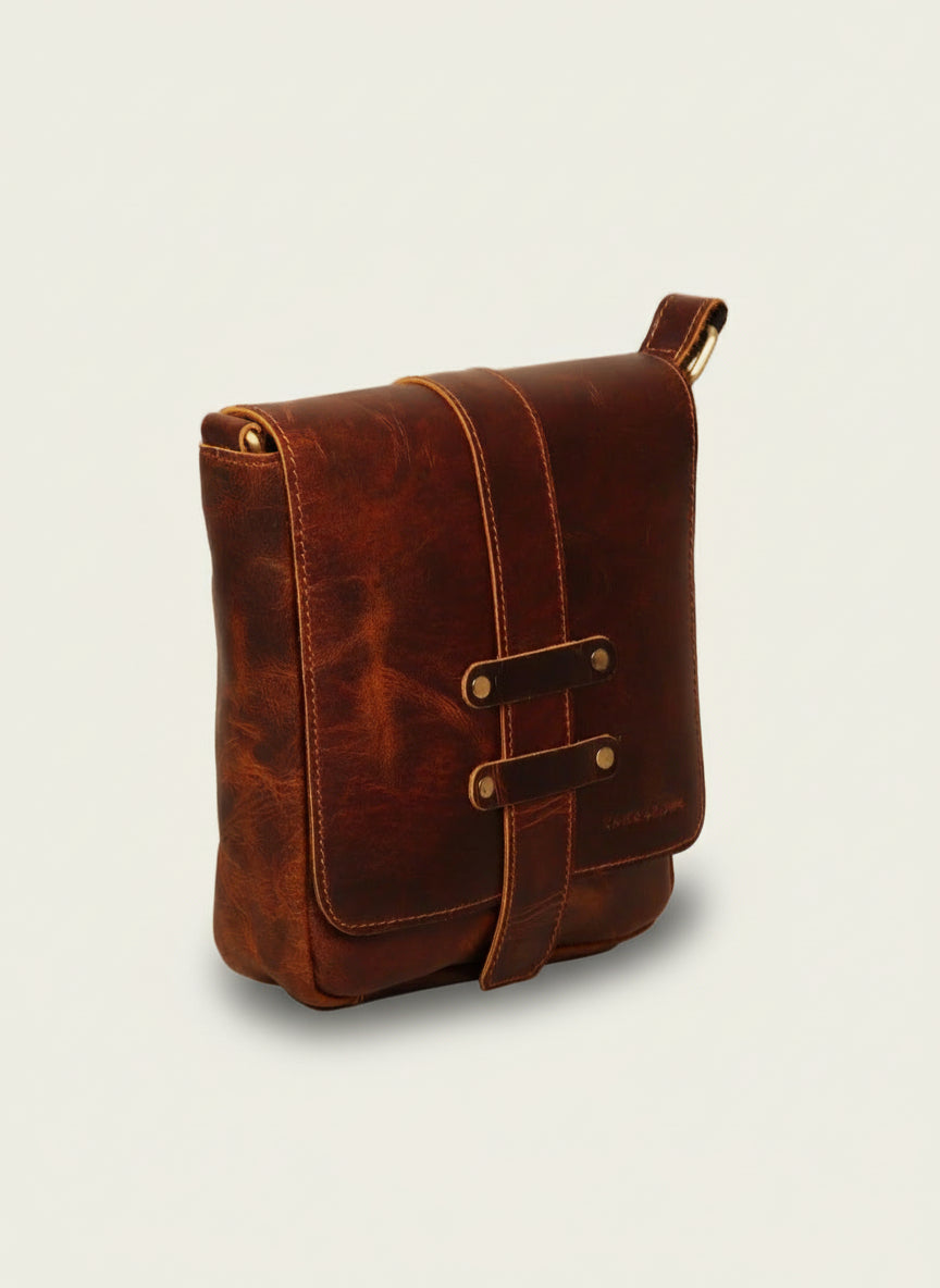 vintage leather messenger bag