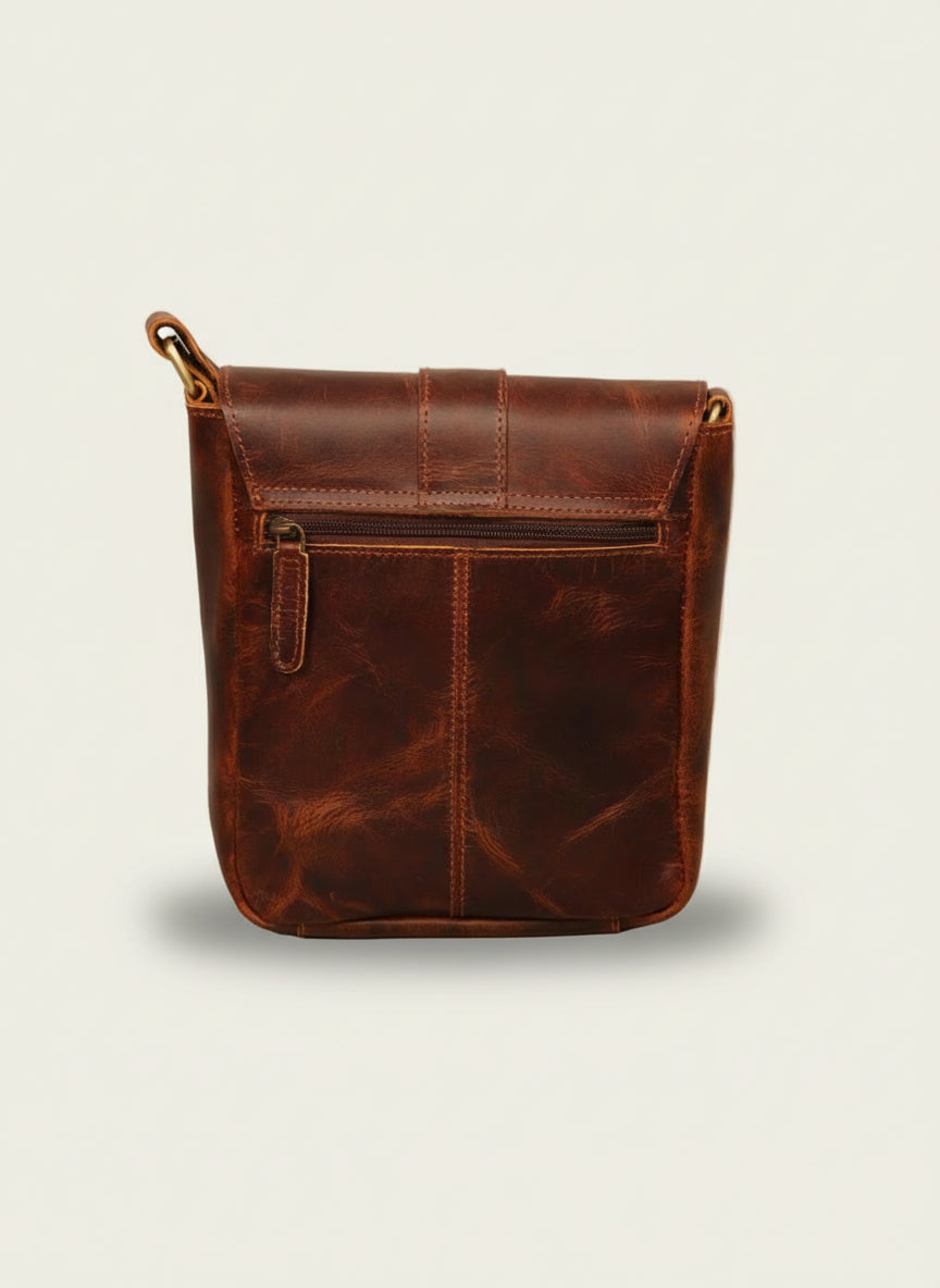 vintage leather messenger bag