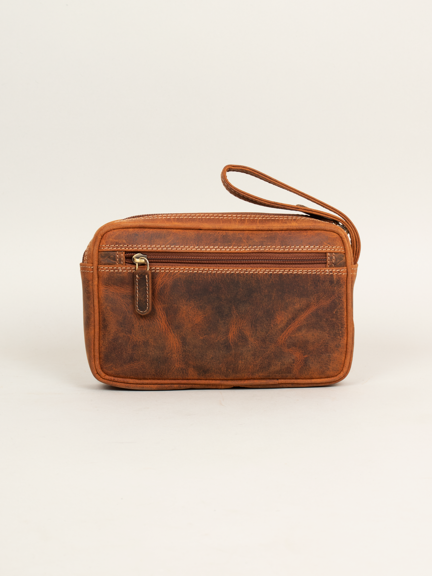 Leather travel pouch