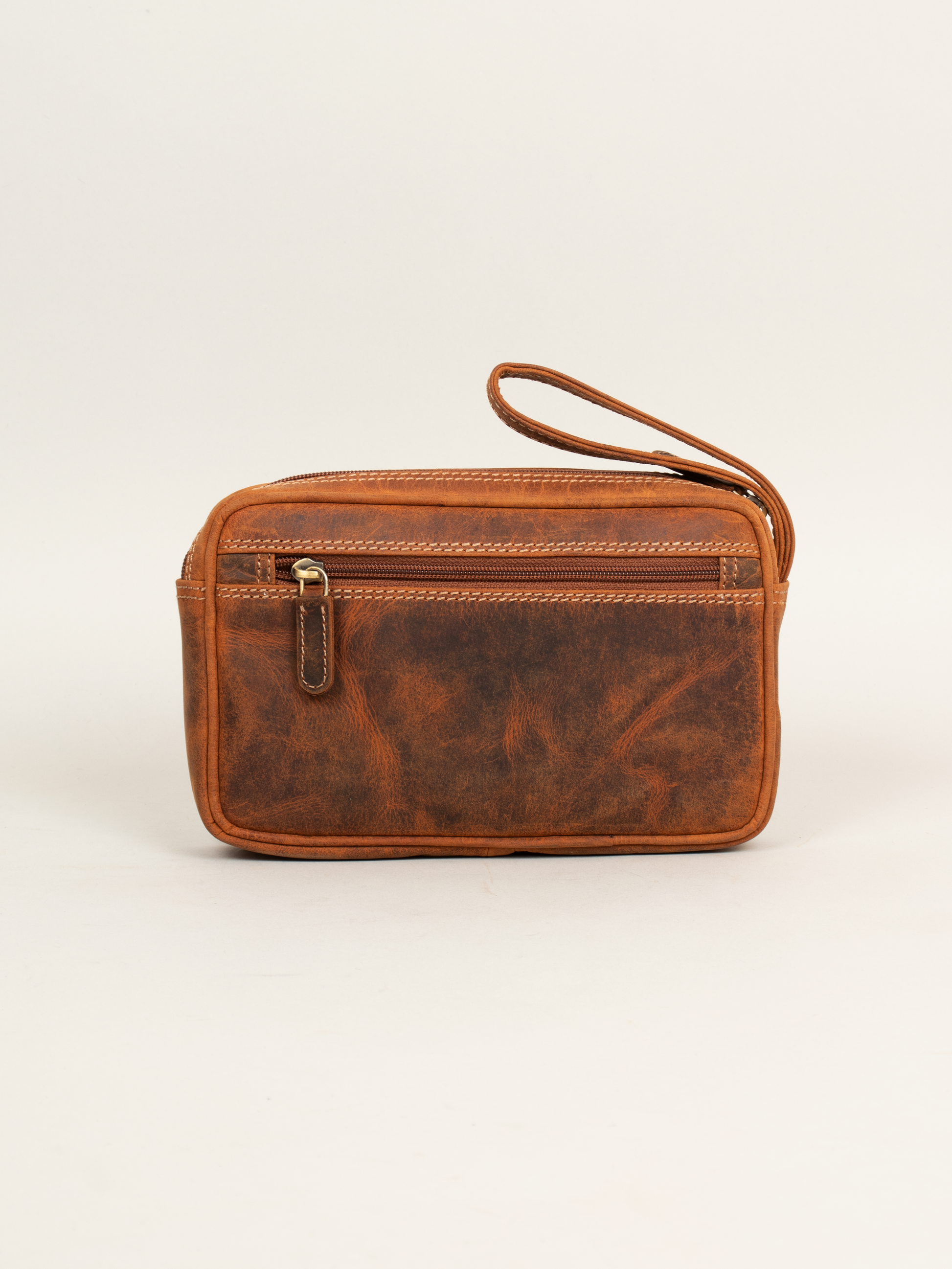 Leather travel pouch
