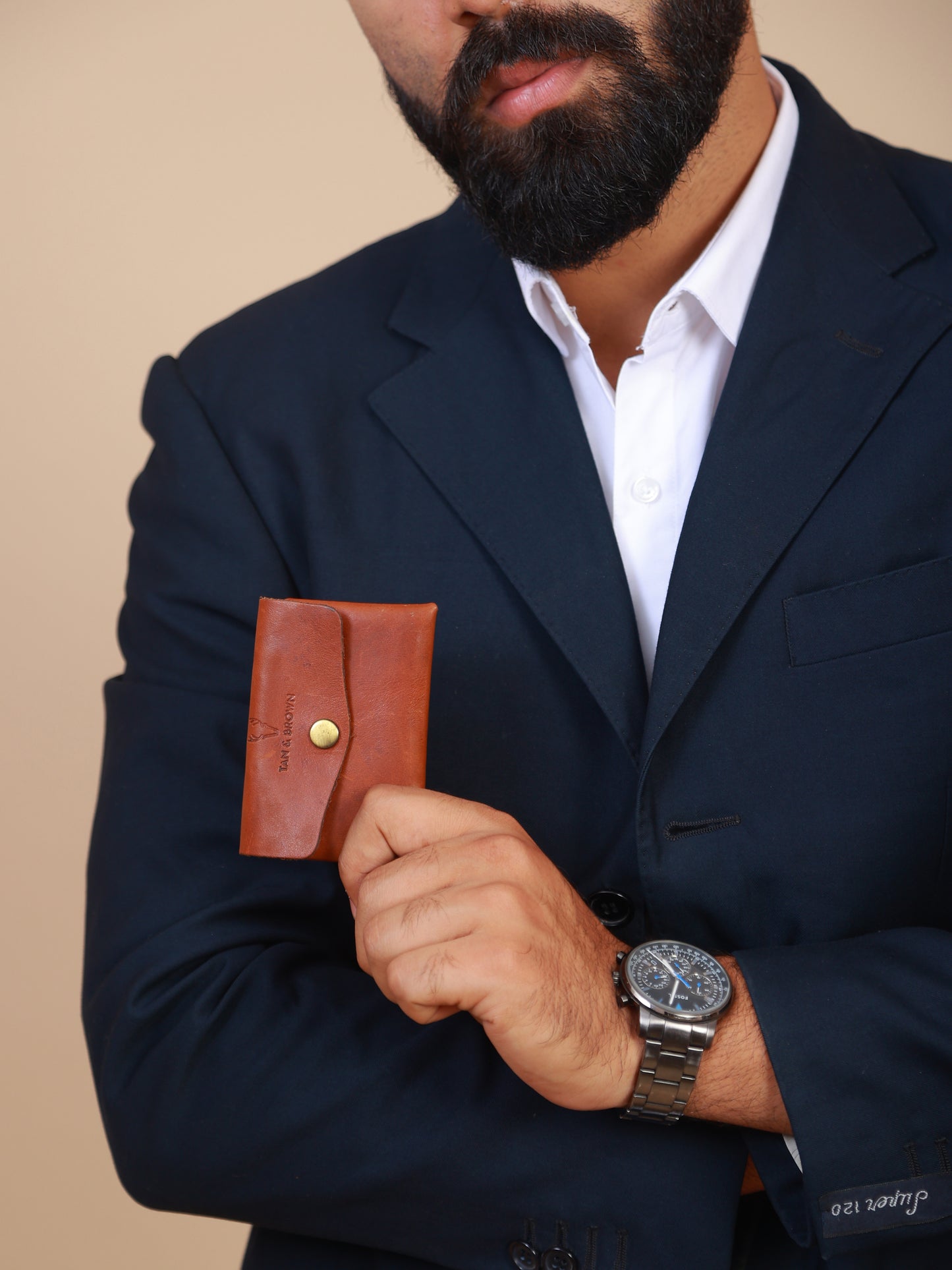 Genuine leather business card holder