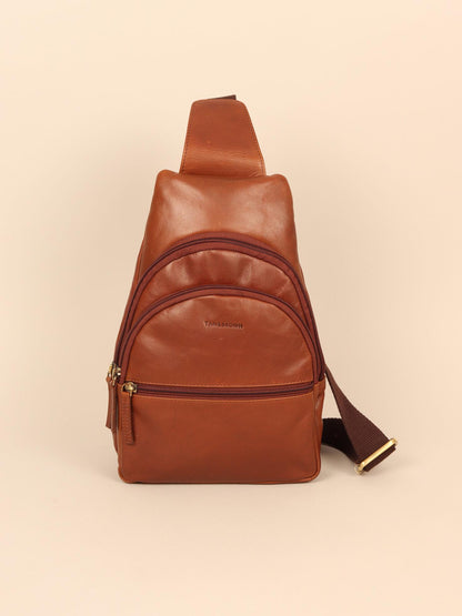 leather chest bag