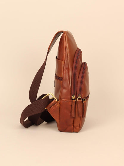 leather chest bag