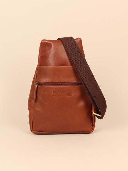 leather chest bag