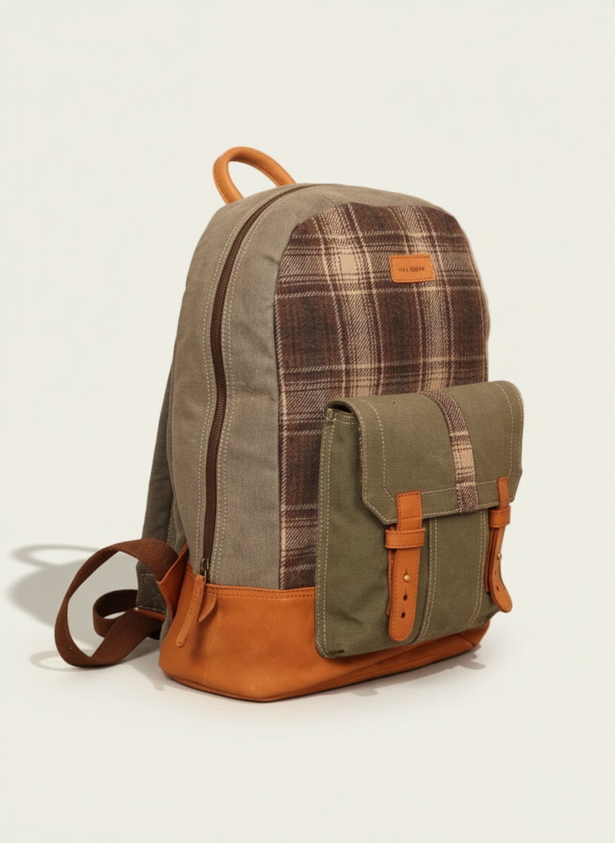 Canvas Leather Backpack
