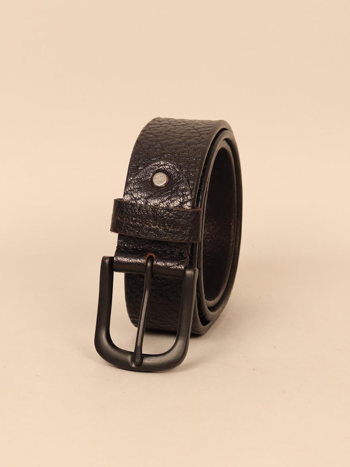 black leather belt for men