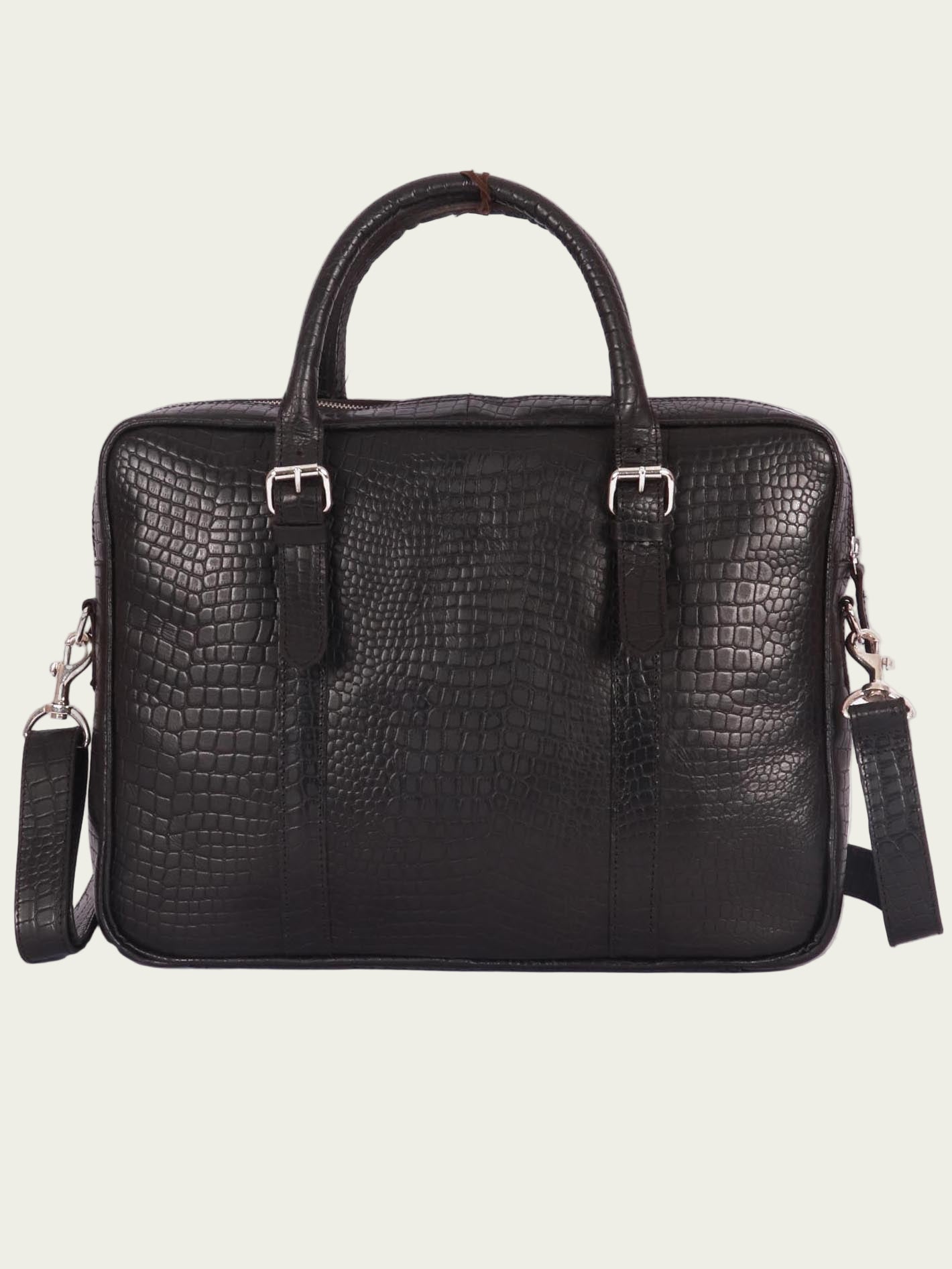 Elegant leather laptop bag with minimalist design