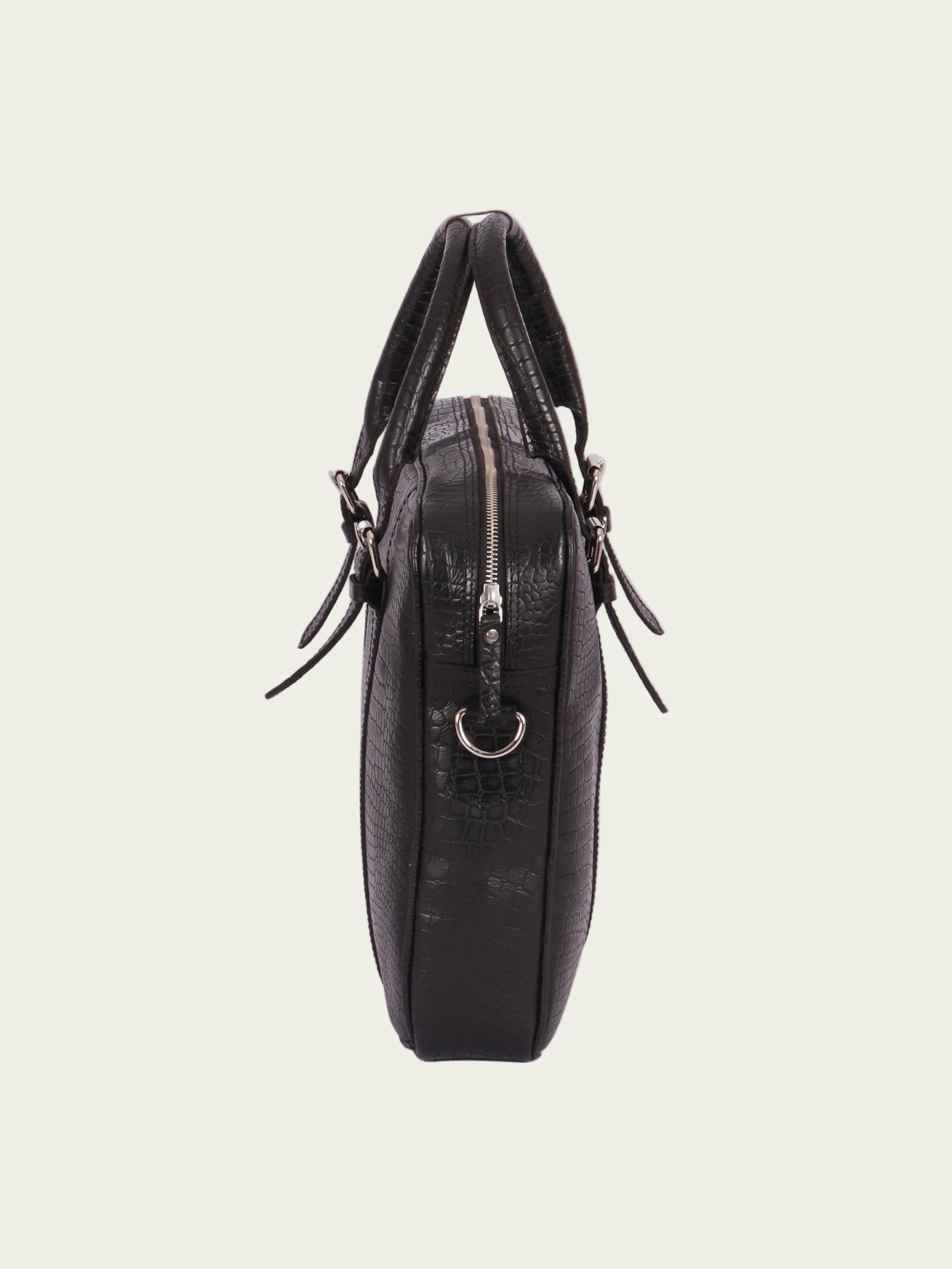 Elegant leather laptop bag with minimalist design