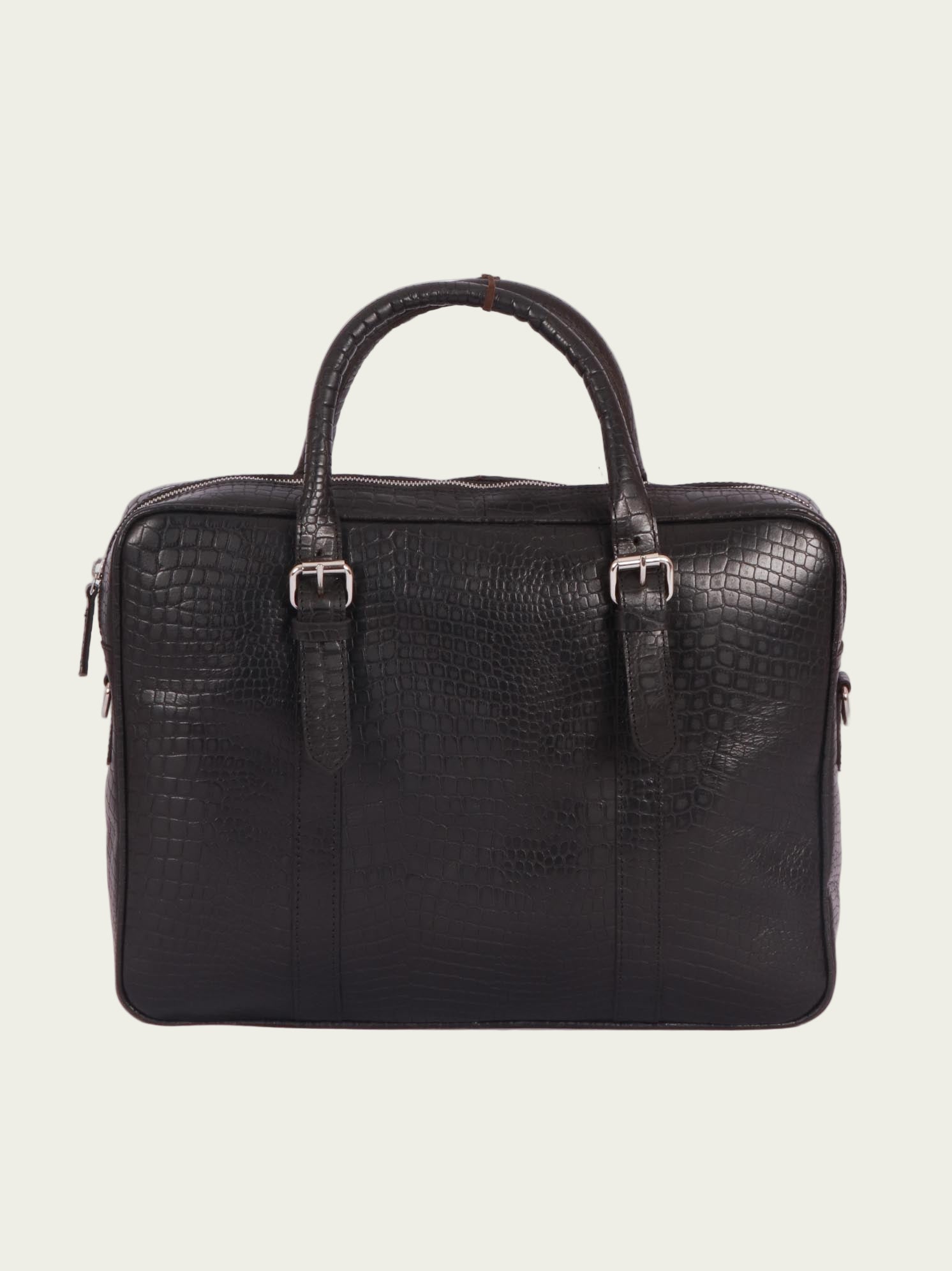 Elegant leather laptop bag with minimalist design
