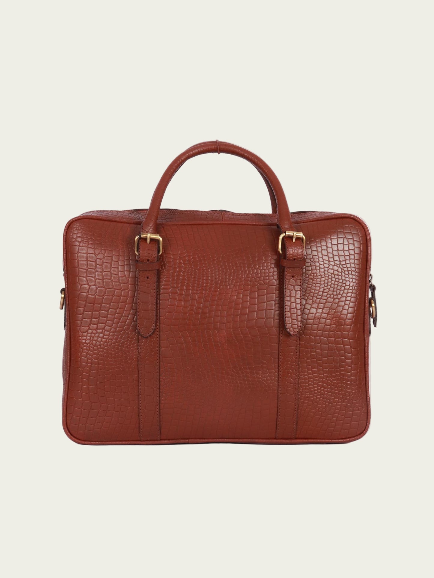 Elegant leather laptop bag with minimalist design