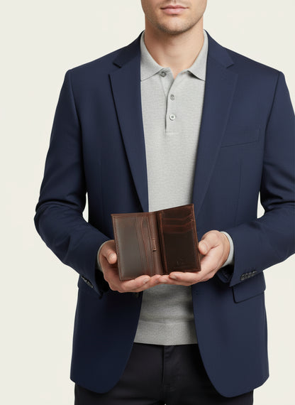 slim leather wallet