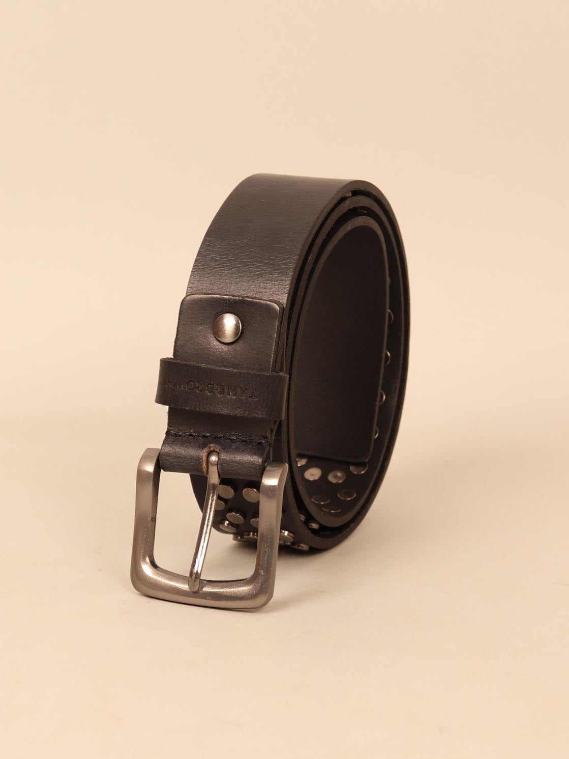 Studded leather men's belt