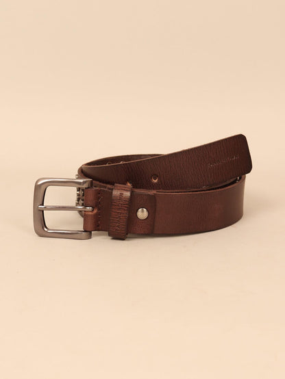 Studded leather men's belt