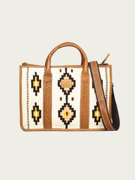 Leather tote bag