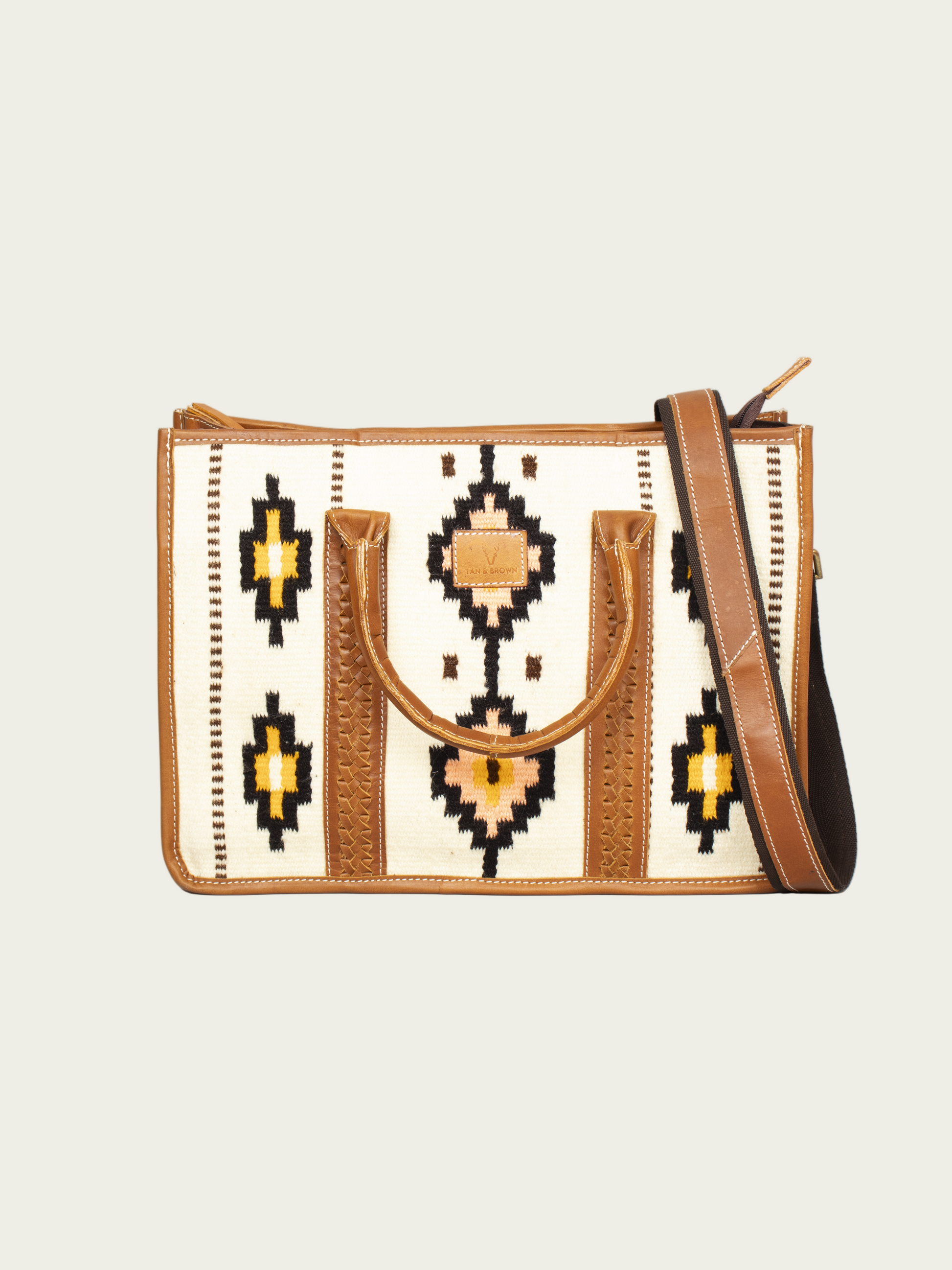 Leather tote bag