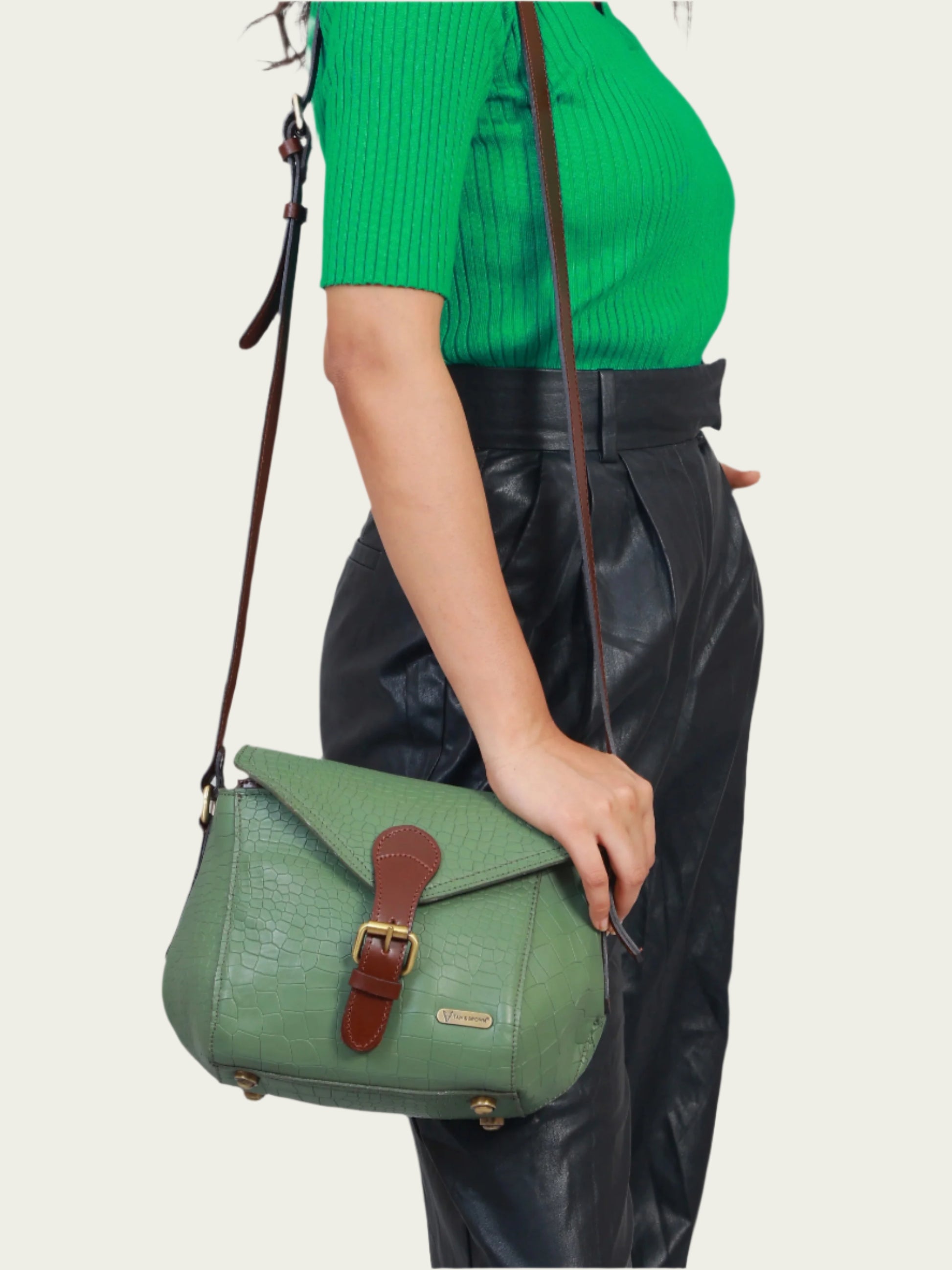 genuine leather crossbody sling bag for ladies