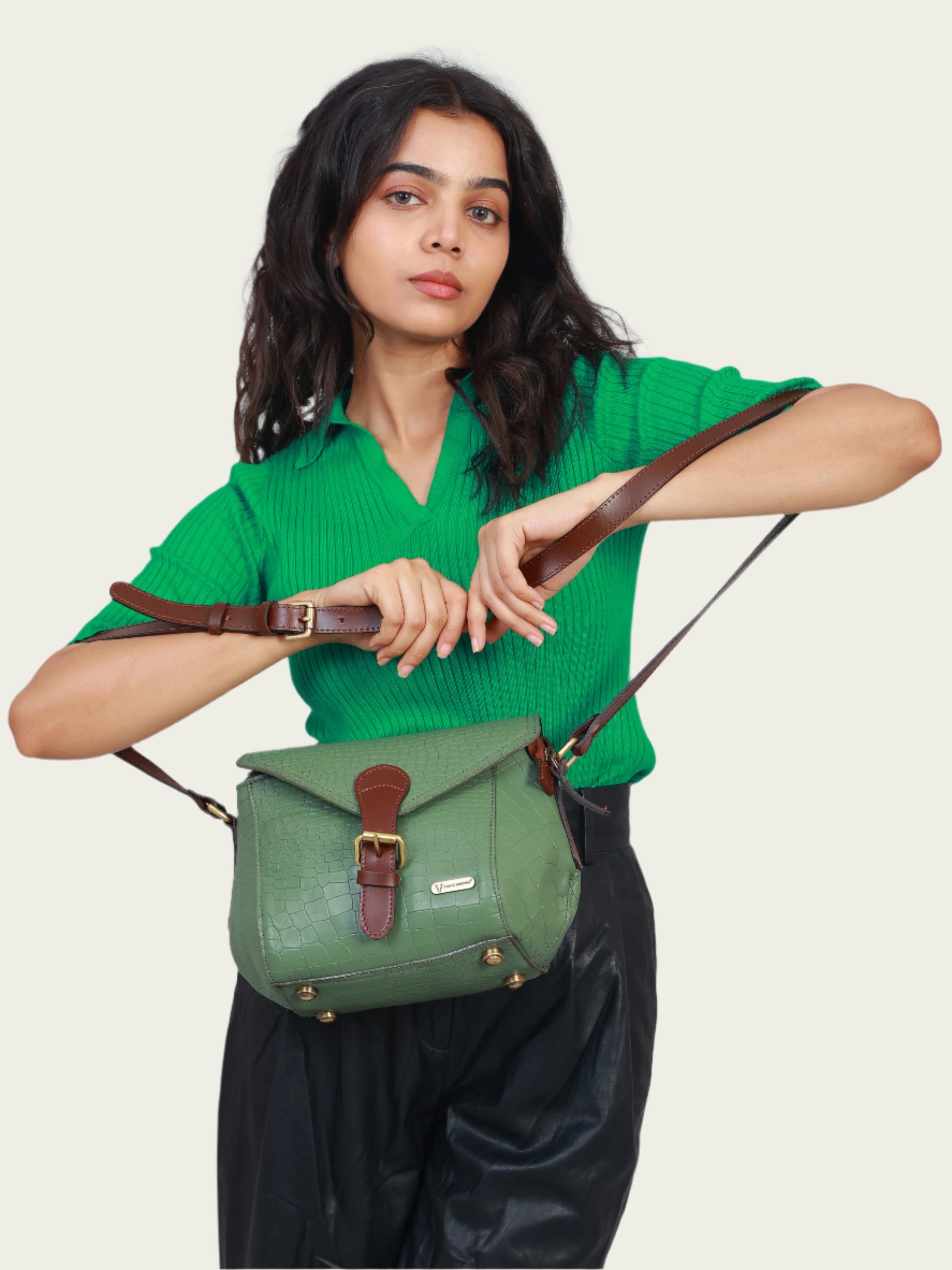 genuine leather crossbody sling bag for ladies